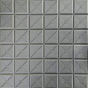 Самоклеящаяся декоративная 3D панель квадрат серебро 700x700x8мм